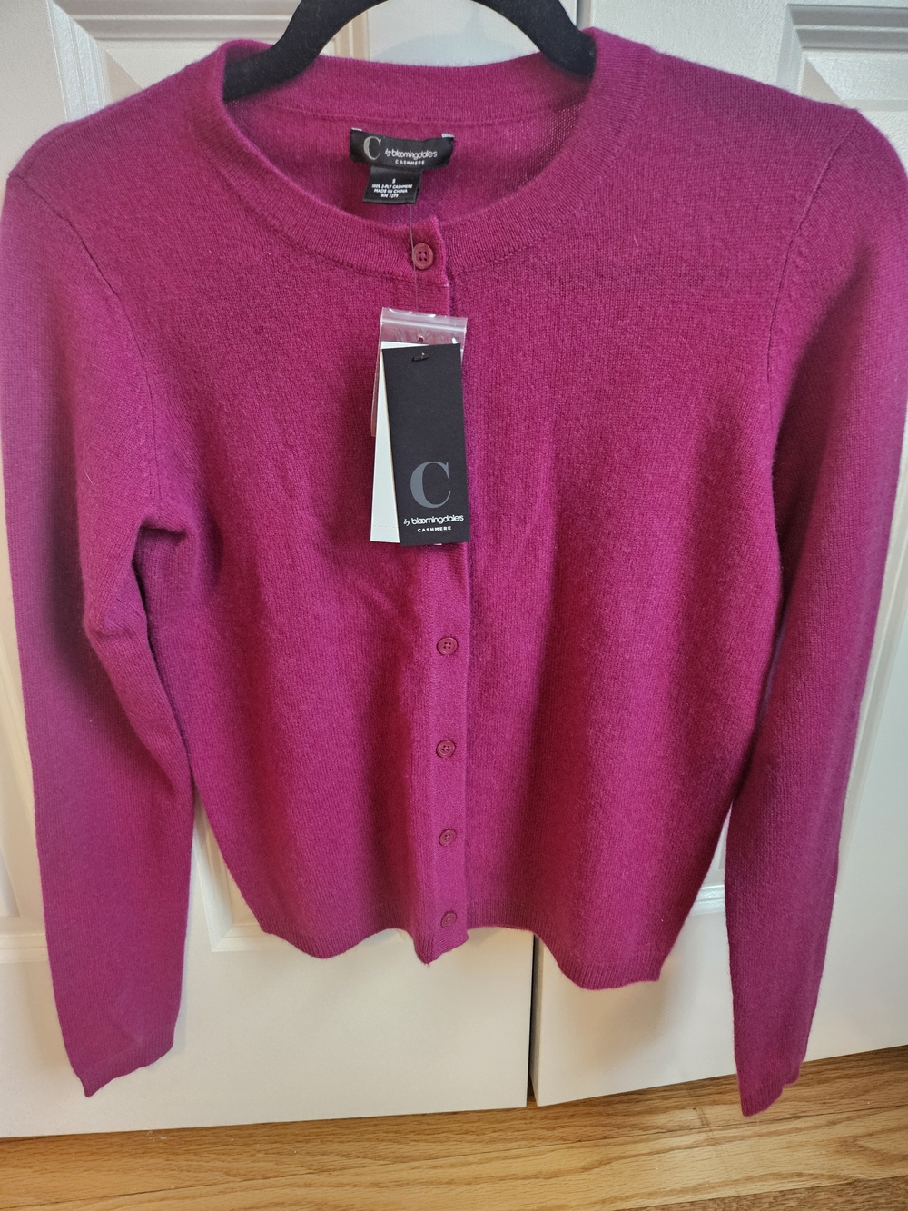 Bloomingdale's Women's Fuchsia Crewneck Cashmere Cardigan